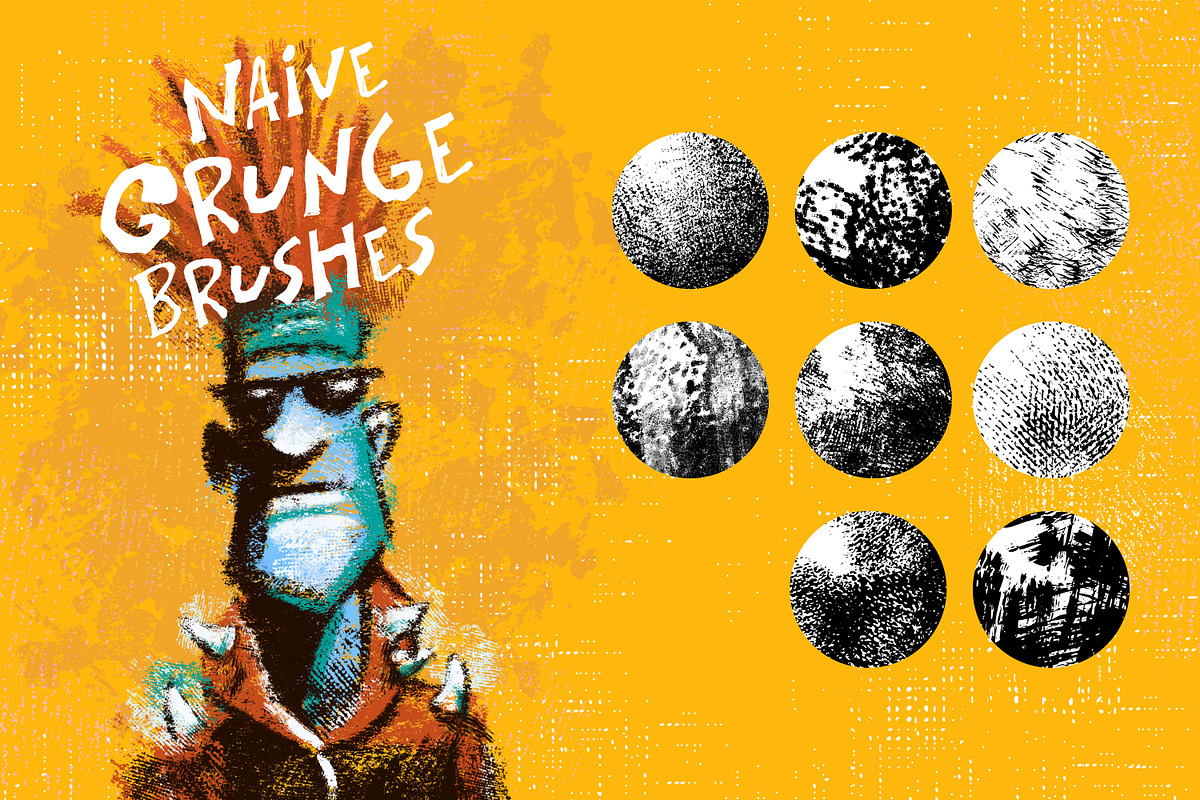Naive Grunge Procreate Brushes, a Brush Add-On by brushapes.com (Photo 8 of 11)