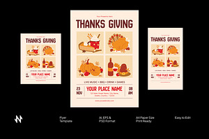 Simple Thanksgiving Flyer, a Flyer Template by Neermana