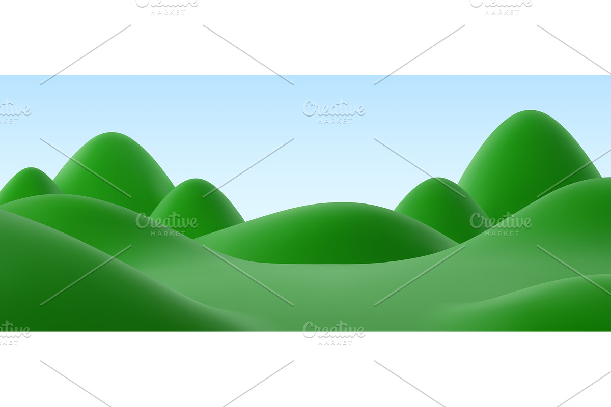 3d green grass lawn meadow, a Seasonal Illustration by Buch&Bee