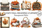Cozy Fall Reading Clipart, an Illustration by Craft Nest (Thumbnail 1 of 5)