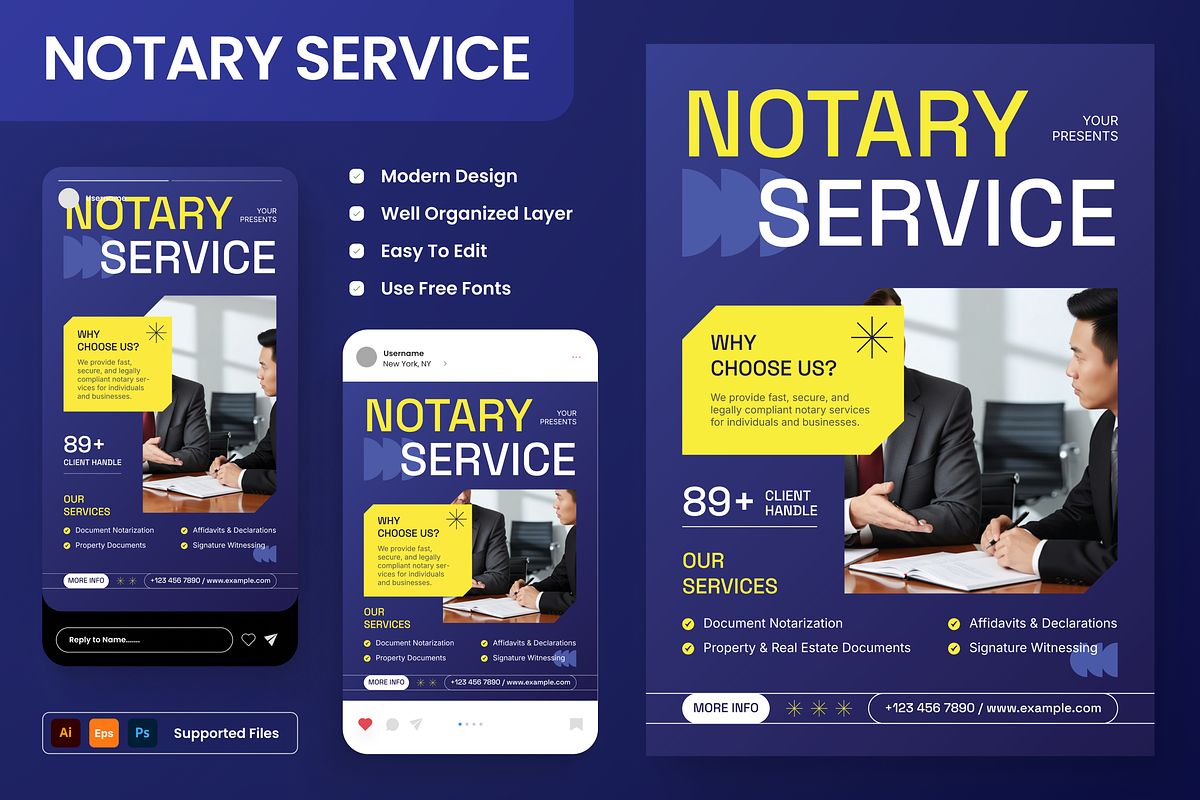 Notary Service Flyer Set, a Flyer Template by Annora Studio (Photo 1 of 6)