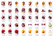Burgundy Autumn Clipart Bundle, an Object Illustration by Daffodil Dream Studio (Thumbnail 2 of 7)
