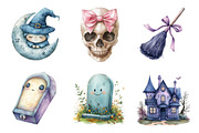 Cute Halloween Clipart Bundle, an Illustration by SinaCreation (Thumbnail 5 of 7)