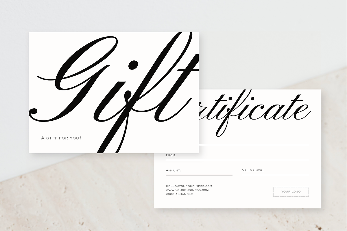 Chic Gift Certificate Template, a Card Template by LePosey Studio (Photo 4 of 6)