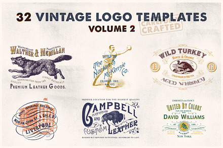 32 Vintage Logo Templates (Vol. 2), a Branding & Logo Template by Liviu