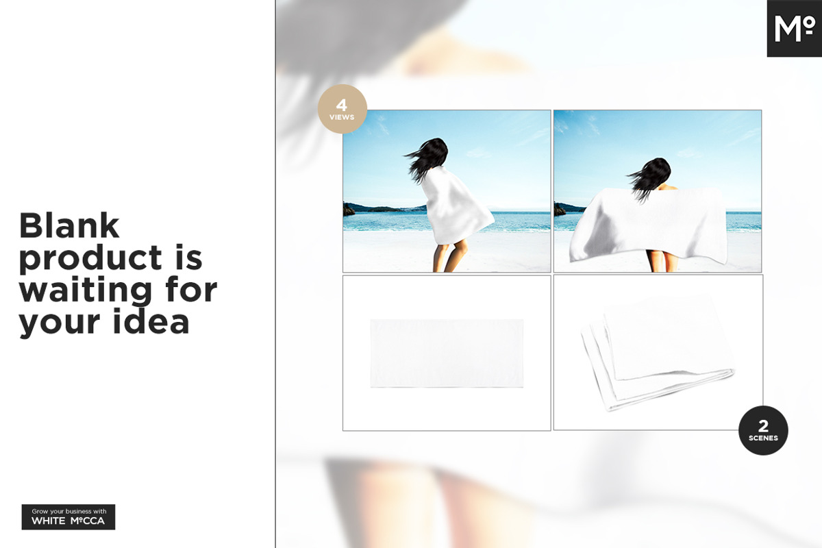 Beach Towel Mock-up, a Product Mockup by Mocca Mockups Store (Photo 3 of 9)