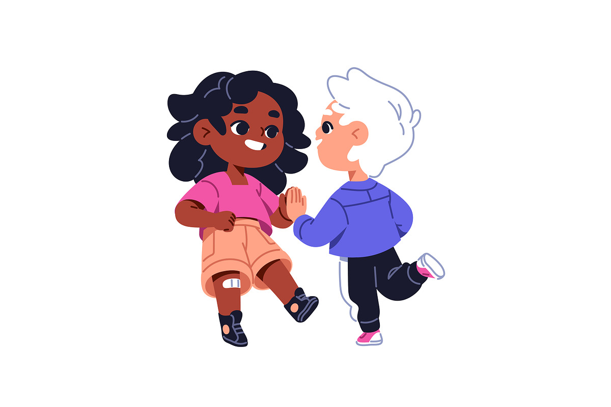 Cute, happy kids dance set, a Person Illustration by PaperTrident (Photo 3 of 6)