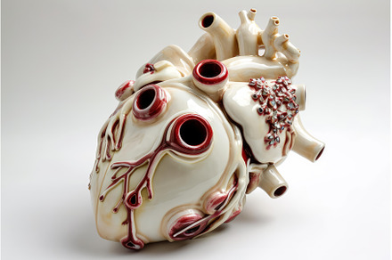 Striking Artificial heart white, a Health & Medical Photo by Ylivdesign