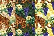 Jaguar, Datura & Grapes Pattern, a Pattern Graphic by NayaChu (Thumbnail 3 of 12)