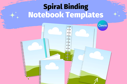 Spiral Notebook Mockup Canva Templat