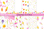 Summer Sweet Digital Papers, a Pattern Graphic by Studio Kitsch (Thumbnail 1 of 5)