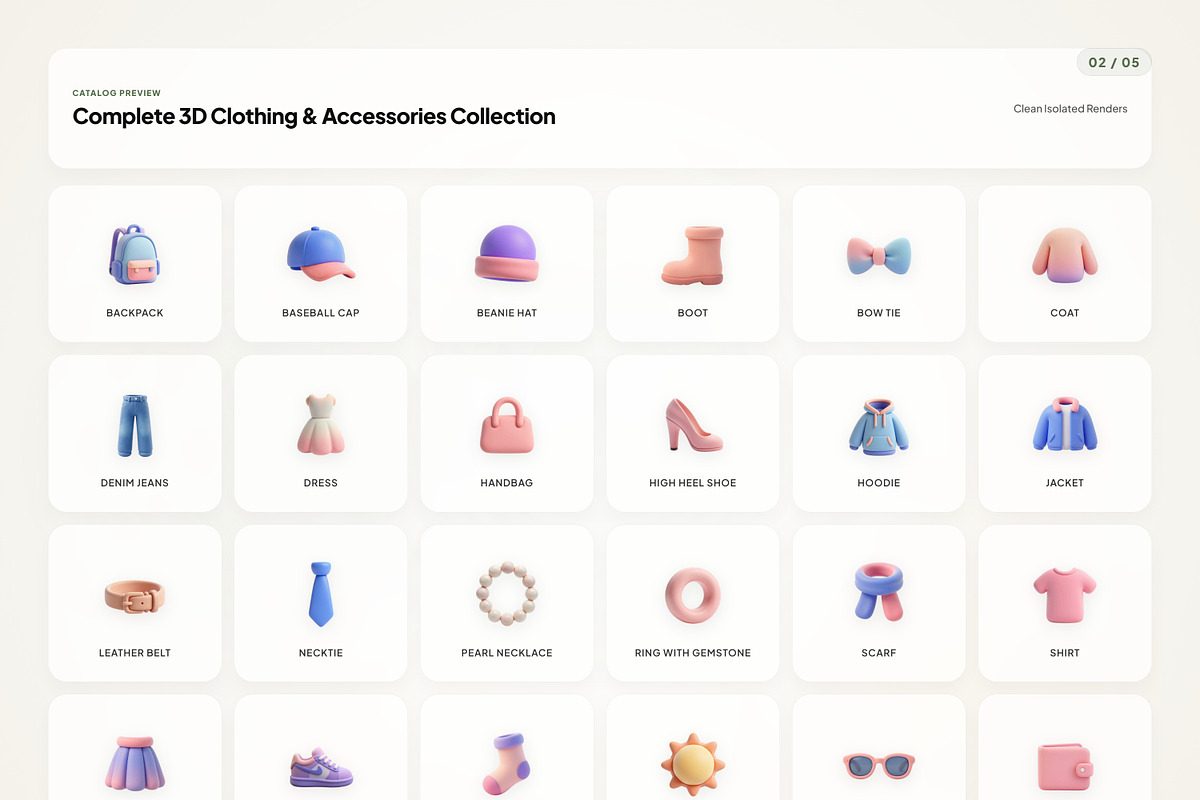 3D Clothing & Accessory Icons, an Emoji Icon by River Visual (Photo 2 of 5)