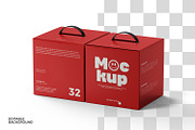 Cardboard Box Mockup with Handle, a Packaging Mockup by RamStudio2 (Thumbnail 6 of 19)
