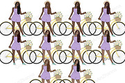 Spring Girl Clipart | Bicycle Woman, a Person Illustration by GlamArtZhanna (Thumbnail 3 of 5)