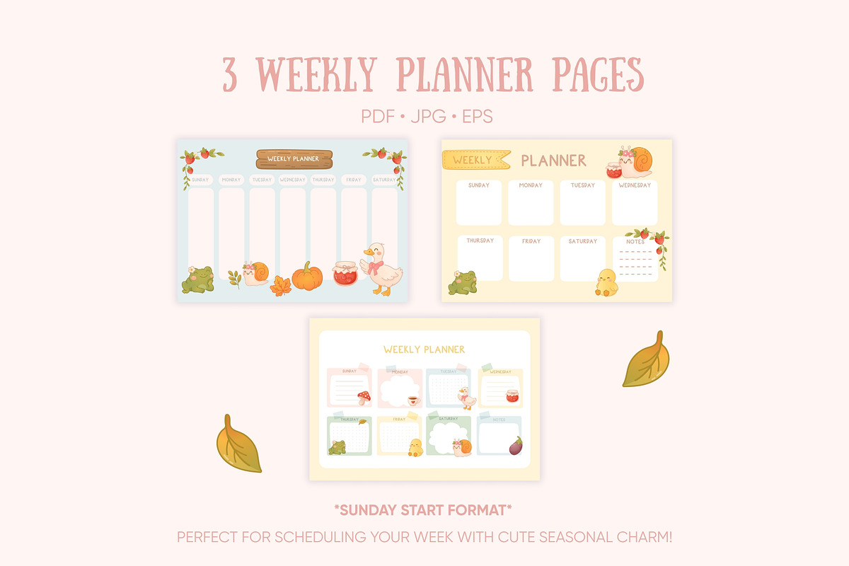 Cute Autumn Planner Pages, a Print Template by Bielousova Art (Photo 2 of 8)