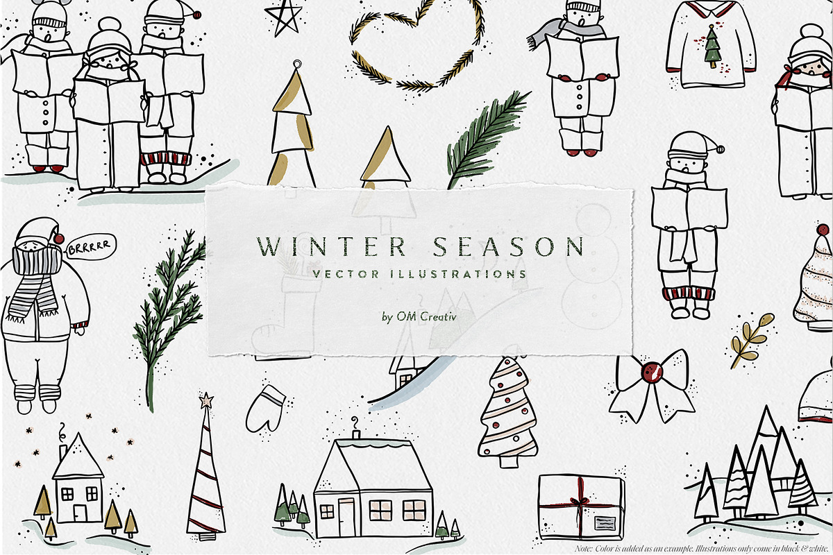 Simple Christmas Vector Clipart Set, an Object Graphic by OM Creativ (Photo 1 of 5)