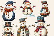 CUTE COLORFUL NURSERY SNOWMEN PACK, a Seasonal Illustration by Daring Digies (Thumbnail 3 of 8)