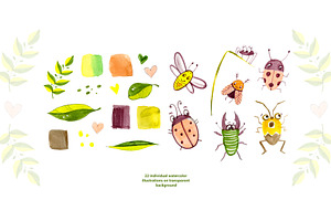 Cute Insects Clipart Set