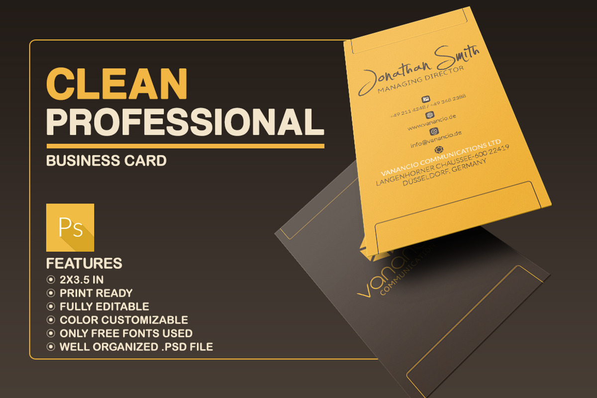 Clean Professional Business Card, a Business Card Template by Marvel (Photo 1 of 5)