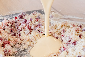 Cookies preparation dough crumble batter cranberry, a Food & Drink Photo by Photo Drive Studio