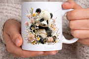 Watercolor Spring Panda Clipart PNG, an Illustration by Canvas Craft (Thumbnail 4 of 7)