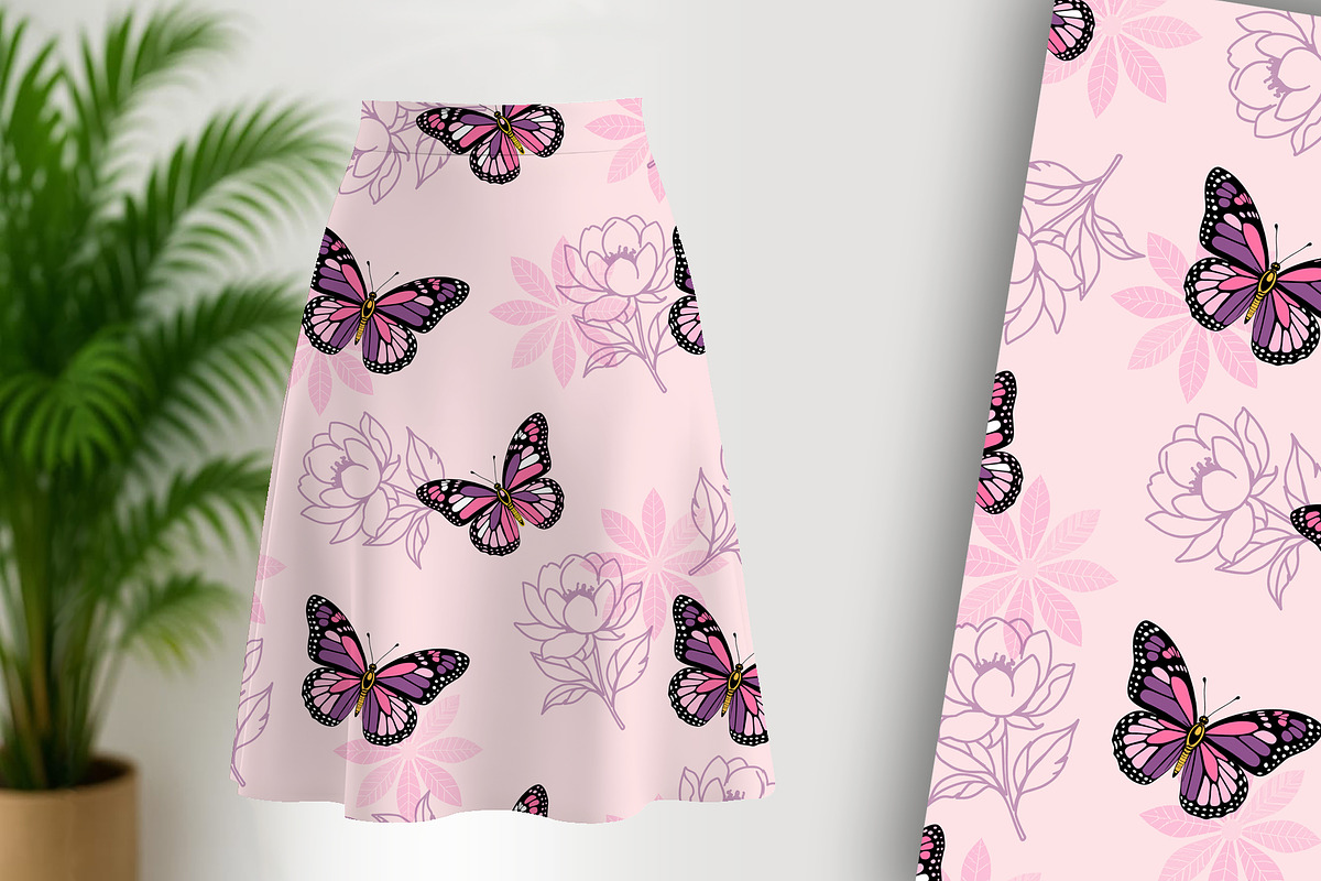 Pink Butterflies Seamless Repeat, a Pattern Graphic by Sharon Schwalbe (Photo 2 of 5)