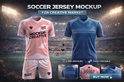 Complete Football Jersey Mockup, a Shirt Mockup by Mockup Power (Thumbnail 1 of 17)