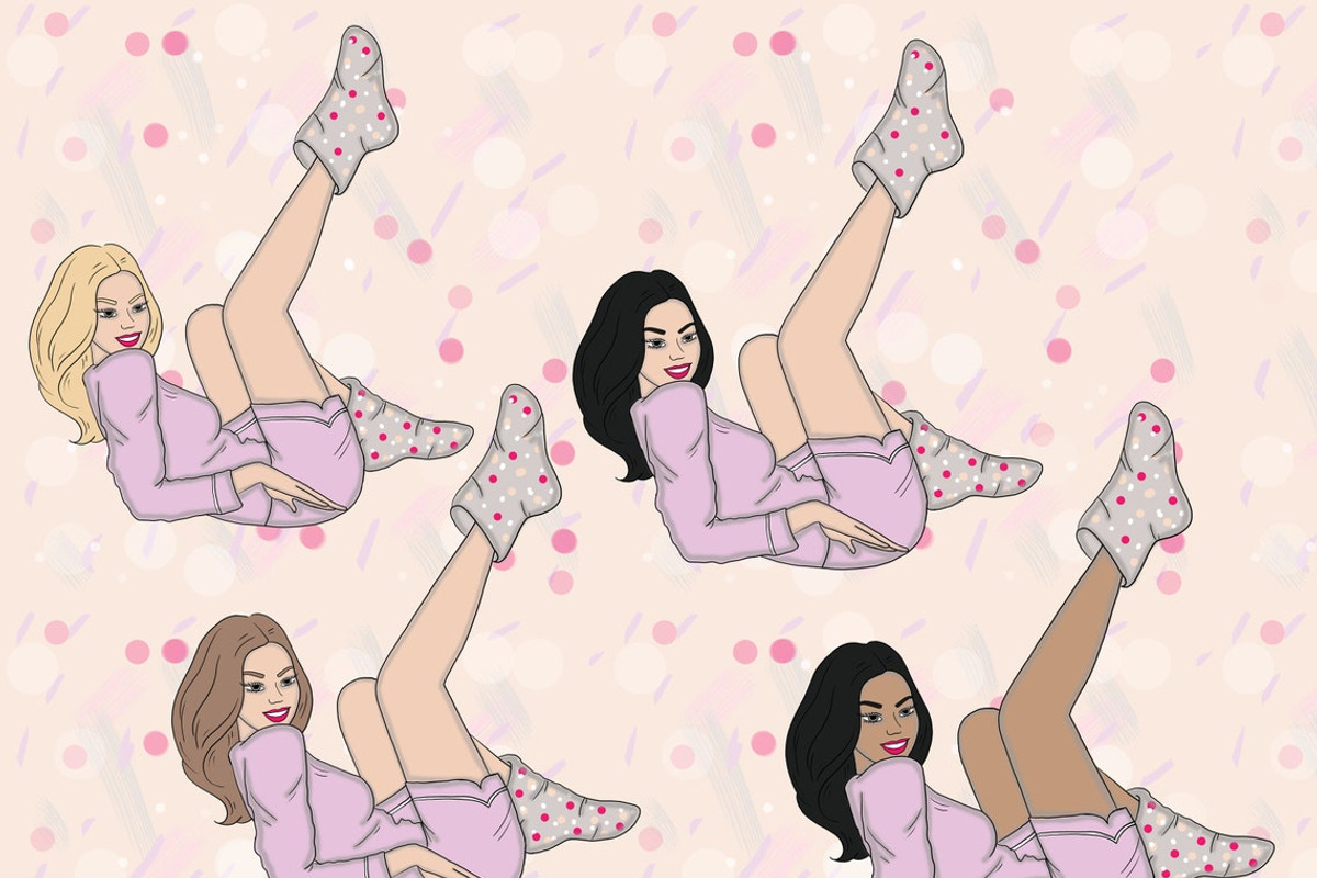 Pajama Party Girls Clipart, a Person Illustration by GlamArtZhanna (Photo 4 of 4)