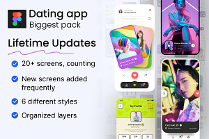 Dating app design Pack UI KIT, an App Template by Lazyinterface UX UI Team