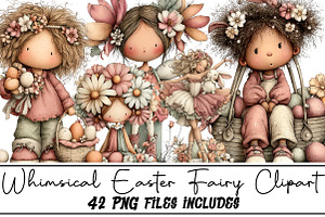 Whimsical Easter Fairy Clipart, an Illustration by DreamArtGraphic