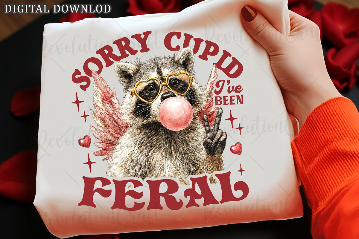 Funny Valentine's Day Raccoon Png, an Illustration by OK Design (Photo 1 of 6)