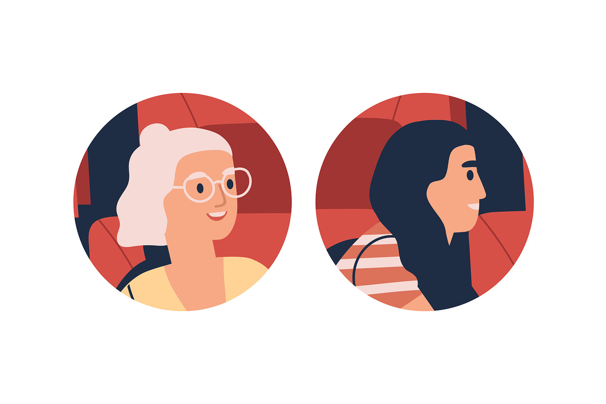 Girls at the cinema, a Person Illustration by Good Studio (Photo 3 of 3)