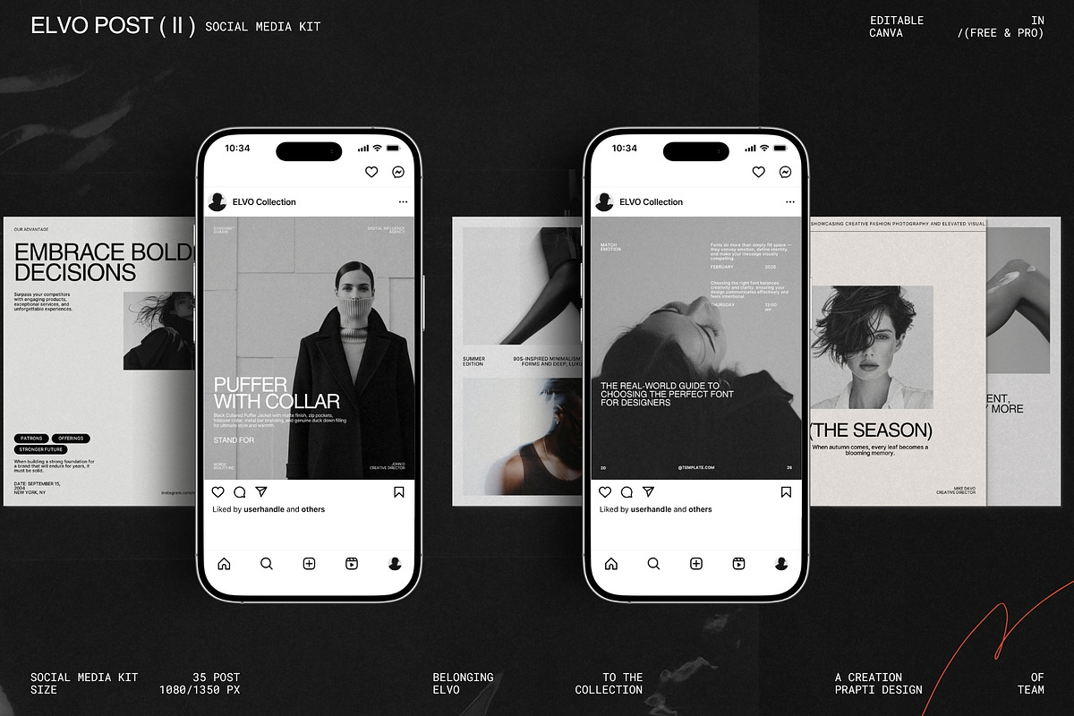 ELVO | Instagram Post Template (II), a Social Media Template by Prapti Design (Photo 1 of 10)