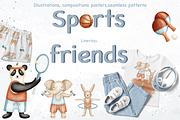 Sports friends. Animal collection, an Animal Illustration by Linerisyart (Thumbnail 1 of 13)