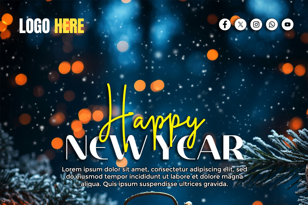 Happy New Year Template Bundle, a Social Media Template by gstudiovect21 (Photo 16 of 16)