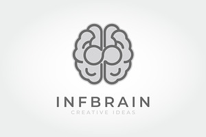 Brain Logo with infinity icon inside, a Branding & Logo Template by PrastHF