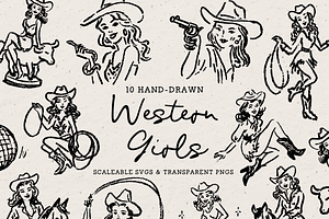 Rodeo Girls Clipart, Cowgirl Set, a Person Illustration by The October Creative