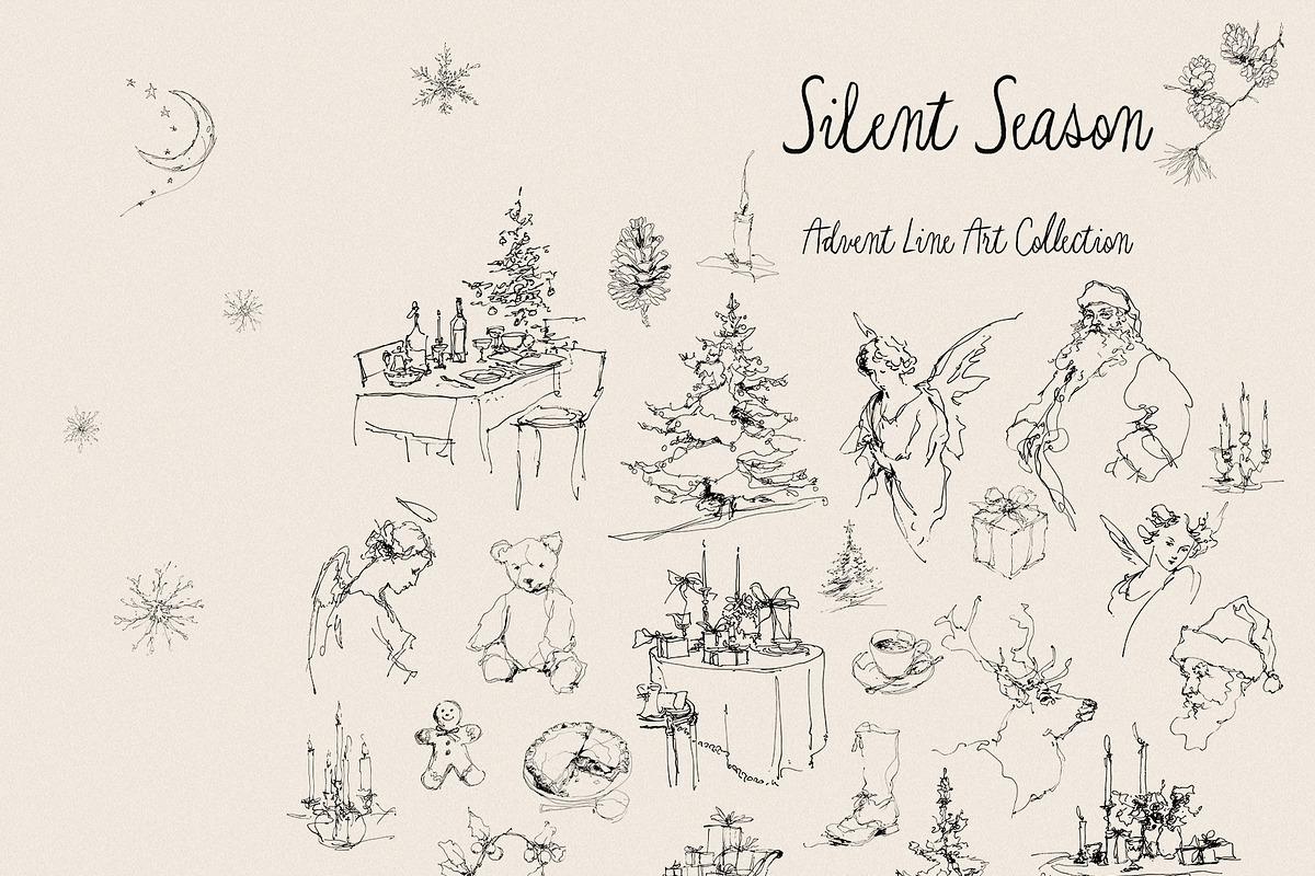 Silent Season: Advent & Line Art, a Seasonal Illustration by Purple (Photo 6 of 10)