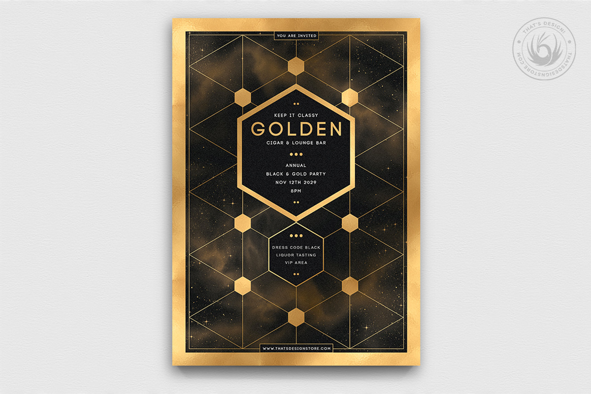 Black and Gold Flyer Template V21, a Flyer Template by ThatsDesignArt (Photo 1 of 7)