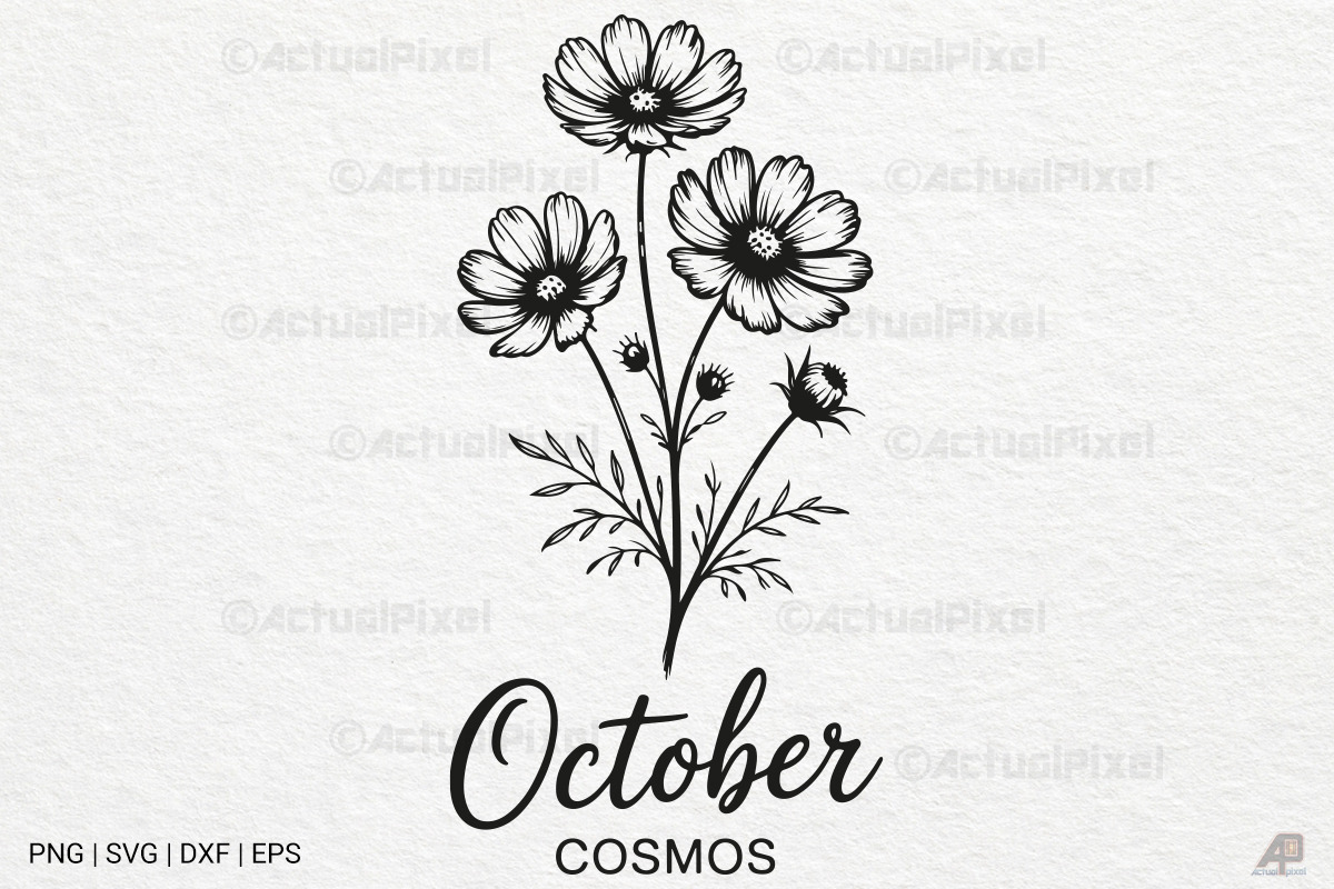 Birth Month Flowers SVG PNG Bundle, an Illustration by Actual Pixel (Photo 9 of 24)