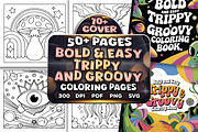 Bold Easy Trippy & Groovy Coloring, an Object Illustration by Craftsbeefy (Thumbnail 1 of 4)
