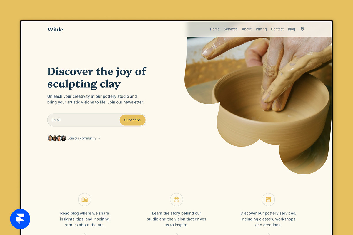 Wible - Framer Template, a Landing Page Template by antrdnv (Photo 1 of 6)