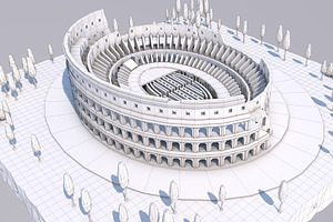 Low Poly Colosseum Rome Italy Landma