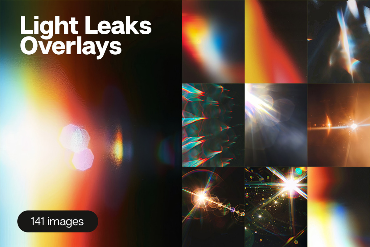 141 Light Leaks Overlays, a Background Graphic by Handmadefont (Photo 1 of 20)