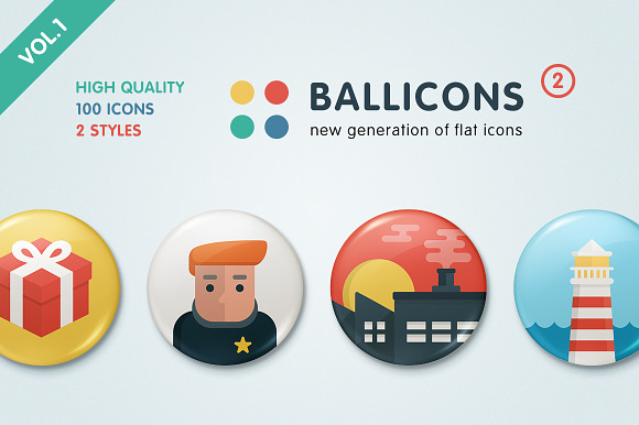 Ballicons 2 Vol.1 Flat Icon Set
