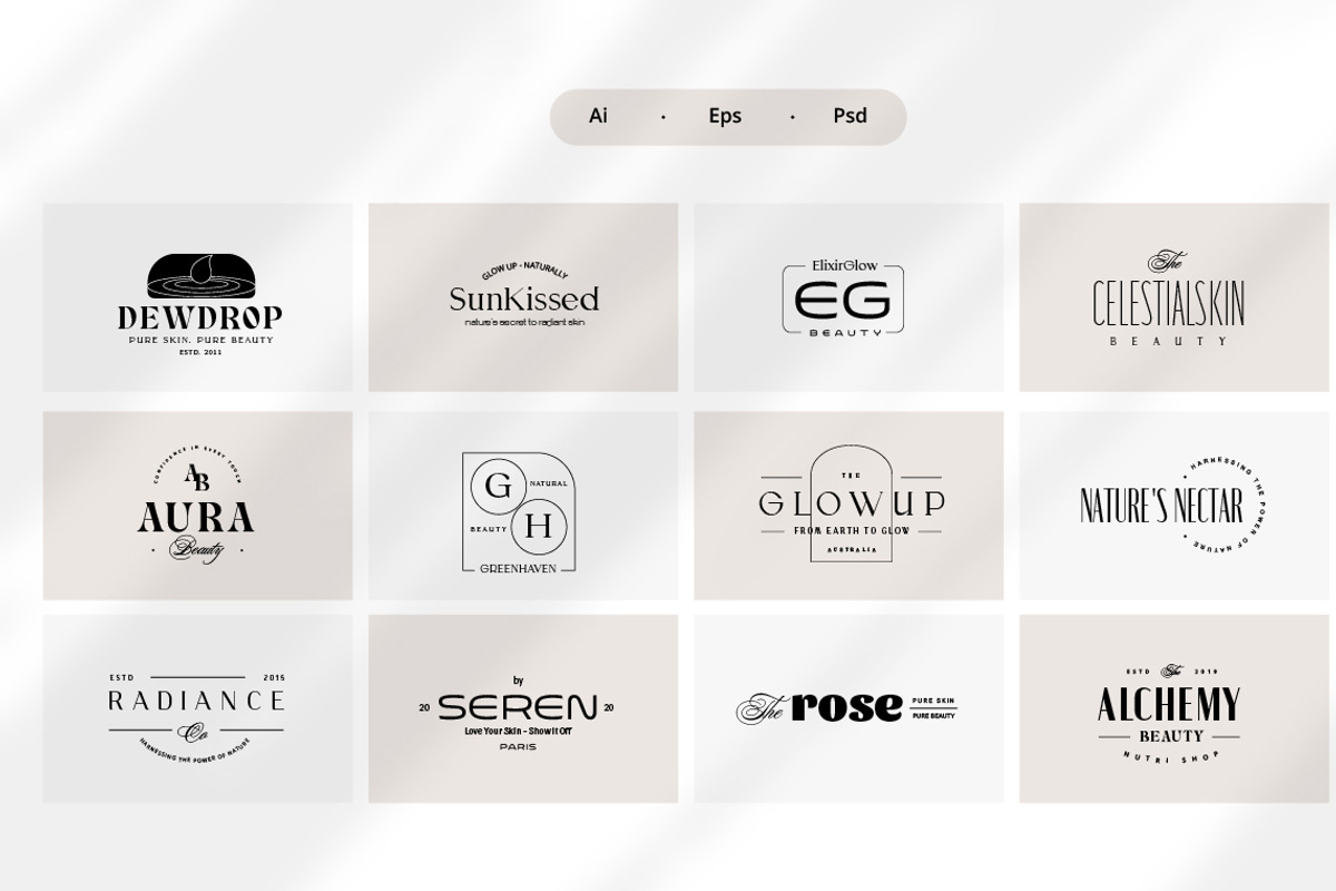 12 Elegant Feminine Cosmetic logo, a Branding & Logo Template by Jiwstudio (Photo 4 of 7)