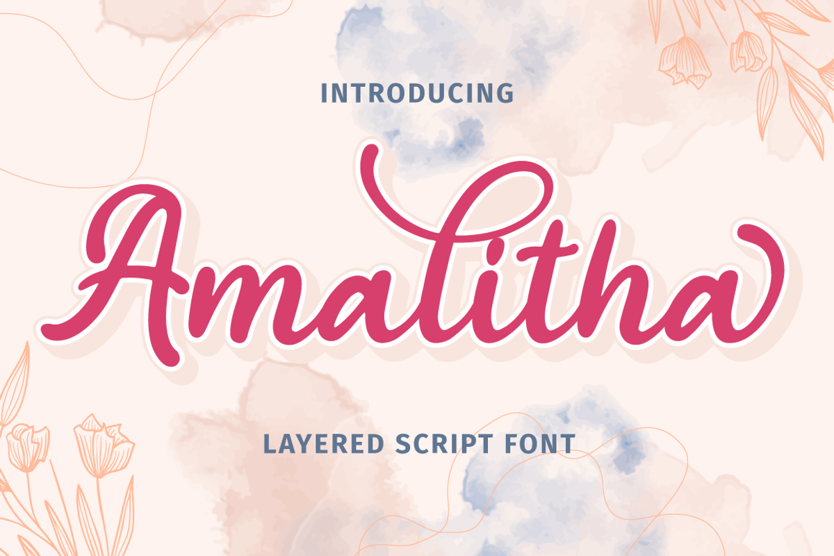 Amalitha - Layered Script Font, a Script Font by Attype (Photo 1 of 8)