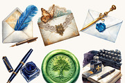 Vintage Stationery Clipart Bundle, an Object Illustration by Design Scotch (Thumbnail 4 of 8)