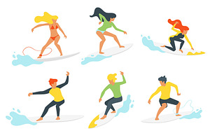 surfer silhouette with wave, a Person Illustration by Cartoon time!