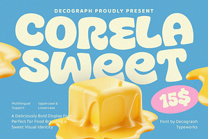 Corela Sweet - Food BoldDisplay Font, a Sans Serif Font by decographstud